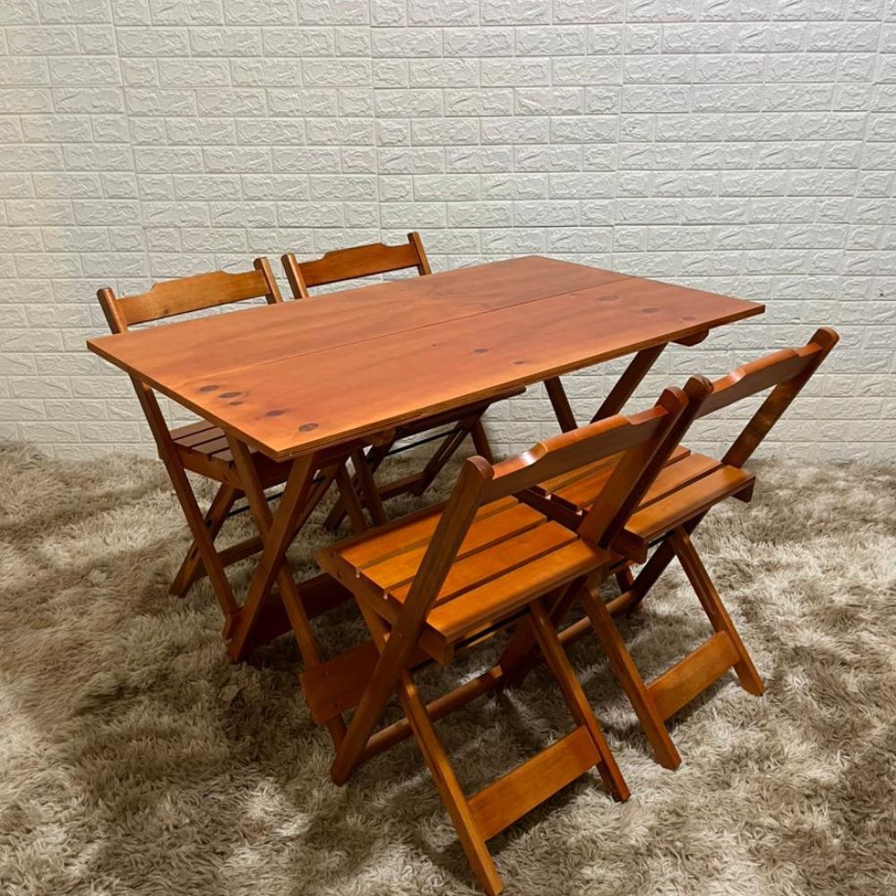 conjunto dobravel 70x70 com 4 cadeiras preto 4